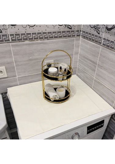 Laundry Duck Keten Su Geçirmez Ve Kirlenmez Çamaşır Makinesi - Buzdolabı - Bulaşık Makinesi Örtüsü Kırık Beyaz