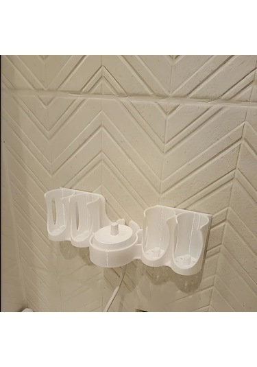 Willowhaven Beyaz Diş Fırçası Askısı 4lü Set Şarj İstasyonlu Delmeksiz Duvar Askısı Beyaz