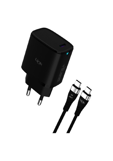 Linktech C316 45W Pd Gan3 Qc 4.0 Type-C To Type-C Kablolu Şarj Aleti Set