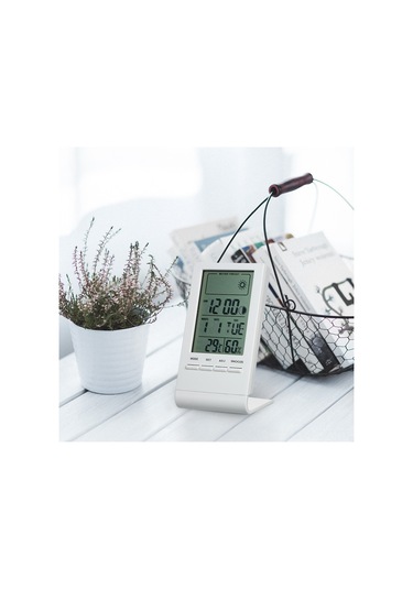 Suofeng Ev İçi Mini Dijital Sicaklık Ve Nem Ölçer, Hava Tahmini, Saat-tarih Gösterici, Beyaz Cx-220 Pil Dahil Değil