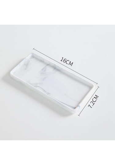 Homyl Yemek Odası Düğün Evi Için Seramik Banyo Vanity Tepsi Gri Küçük Gri