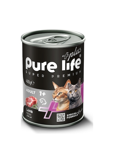 Purelife Plus Kuzu Etli Yetişkin Kedi Konserve Mama 400gr