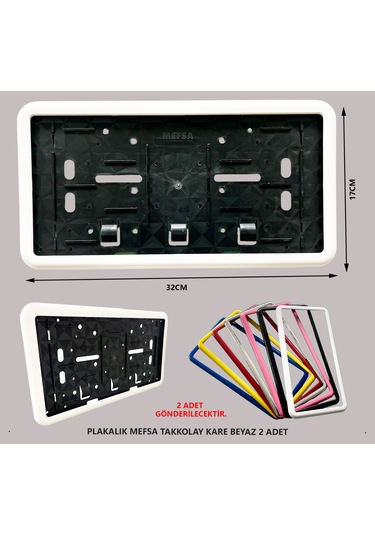 Plakalık Plastik Tak Kolay Kare Beyaz Çerçeveli 2 Adet