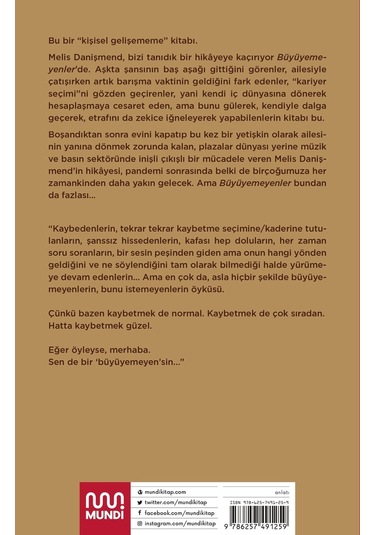 Büyüyemeyenler - Melis Danışmend - Mundi