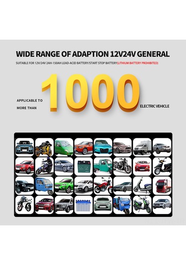 Tenfowee 180w Akıllı Araç Şarj Cihazı - 12v/24v Agm Akü Tamir Ve Şarj Özelliği Kırmızı, Avrupa Standart