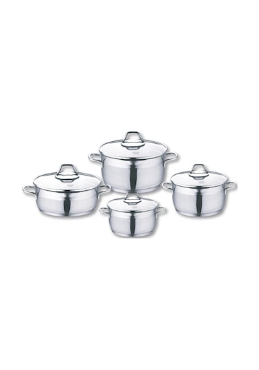 Olika Zeus 8 Parça Süzgeçli Çelik Tencere Seti Çelik