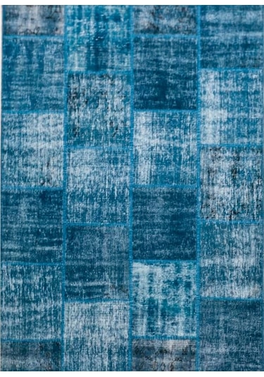 Patchwork El Dokuma Antik Anadolu Halısı Serana Mavi