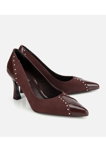 Hotiç Kadın Süet Kahverengi Taşlı İnce Topuklu Stiletto 01ayh314810a480 01ayh314810a480 Kahverengi