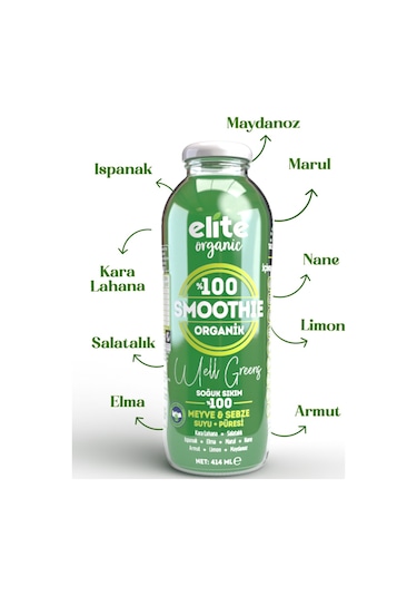 Elite Organik Smoothie Well Greens 414 Ml