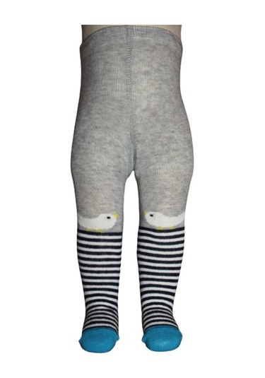 Bibaby Desenli Külotlu Çorap 68312 Gri Kuş