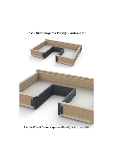 Mesan Köşeli Gider Kapama H:70mm Antrasit