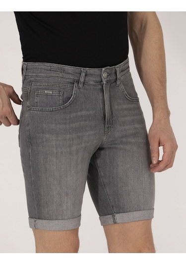 Pierre Cardin Erkek Gri Şort Jean 50267804-vr024 Gri