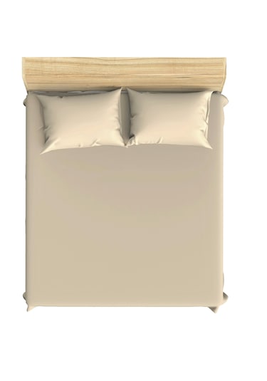 Maki Home Pamuklu Bej 160x200 Çift Kişilik Lastikli Çarşaf Seti Bej