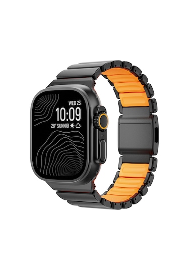 Watch 44mm Ardx Krd-152 Titanyum Silikon Kordon - Siyah-turuncu