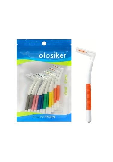 Willowhaven 12 Parça Çift Renk Paslanmaz Çelik L Şekilli Diş Arası Fırçası 6 Boy