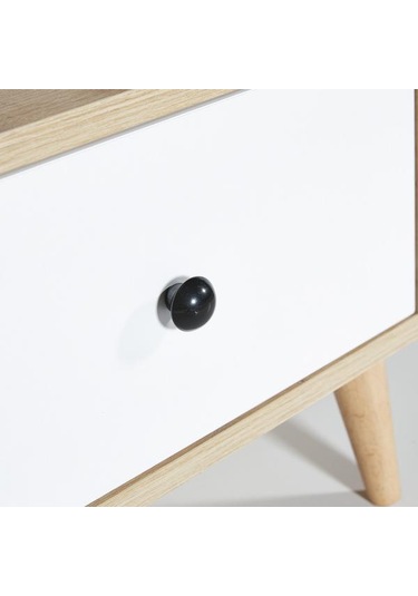 Just Home Melek Tek Çekmeceli Komodin - Safir Meşe / Beyaz Safir Meşe