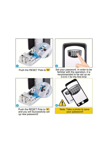 Chenkestoreone Gri Kombinasyonlu Çelik Anahtar Kasası, Hıza Dayanıklı Ev Ofis Güvenlik Kutusu Gri