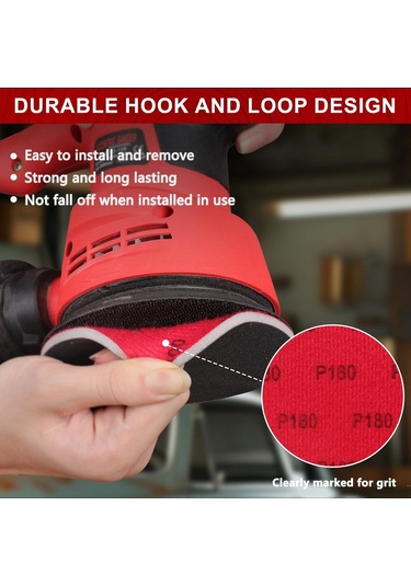 Symbee 18 Adet 5 İnç Yuvarlak Tepsi Yumuşak Fırça Zımpara Diskleri, Otomotiv Ahşap İşleme İçin Islak/kuru Kullanıma Uygun Zımparalar