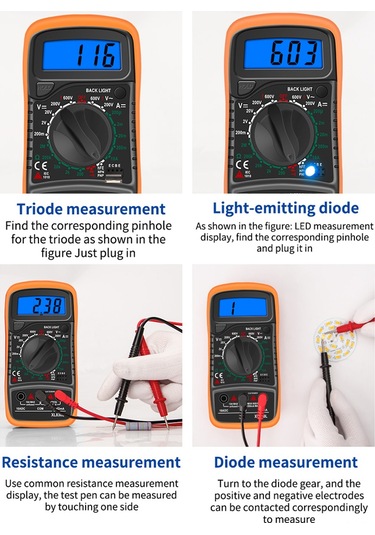 Yunboo Xl830l Sarı Dijital Multimetre: Elektrikçi İçin Yüksek Hassasiyetli Akım, Gerilim, Direnc Ölçer - Pil İle Teslim