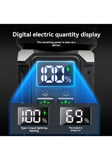 Geeroyoo 20w Usb Type-c Şarjlı 2000lm Led El Feneri, 500m Menzil, 9 Seviye Parlaklık, Çift Işık Kaynağı Beyaz Lazer+cob , Teleskopik Zoom, Alüminyum Kasa, 26650 Batarya Dahil Siyah