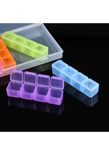 Gajeena 28 Bölmeli 7 Günlük İlaç Düzenleyici, Günde 4 Kere İlaç Almak İçin Taşınabilir Plastik Organizer Kutusu Diğer
