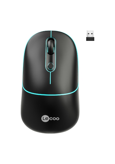 Lecoo WS210 Kablosuz 1600DPI 6 Tuşlu Çift Modlu RGB Şarj Edilebilir Sessiz Mouse
