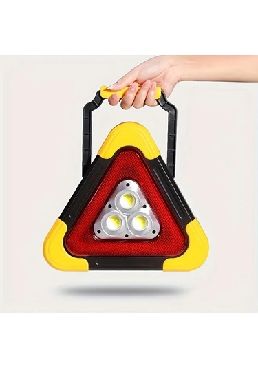 Cordial 1 Bilgisayar Güneş Enerjili Üçgen Acil Durum İşareti El Feneri 5 Modlu Şarj Edilebilir Kamp Yürüyüş 150m Menzil 300 Lümen Usb Kablosu Dahil Altın