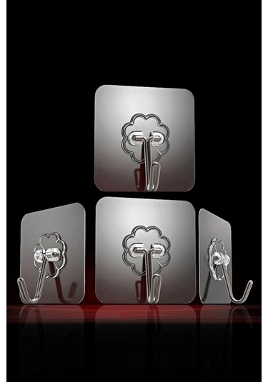 4 Adet Kendinden Yapışkanlı Kapı Duvar Askısı Kancası, Güçlü Yapışkanlı Şeffaf Askı, Yapışkanlı Askı Renkli