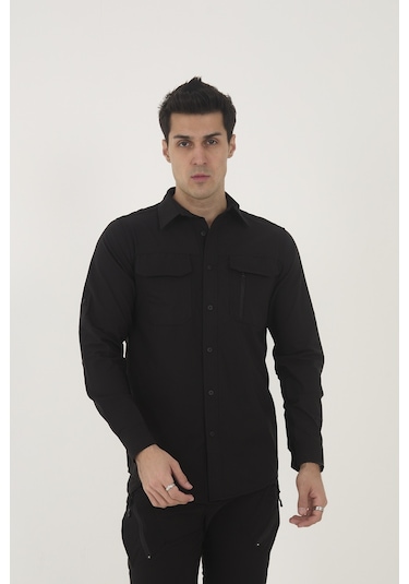 Camp Scoutland Camp376 Outdoor Tactical Rahat Ve Kullanışlı Su İticili Erkek Taktik Gömlek Siyah