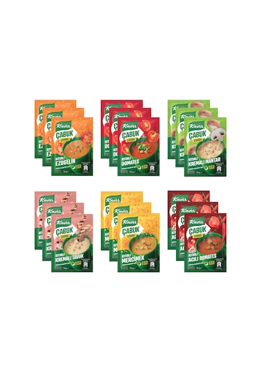 Knorr Çabuk Çorba 6 Çeşit 18 Li Karma Paket