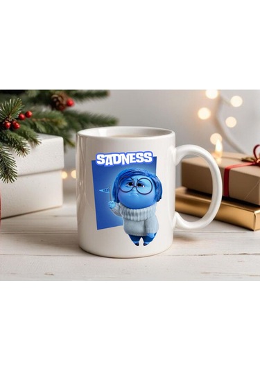 Ters Yüz Üzüntü Kupa Bardak Sadness Ters Yüz Baskılı Kupa Bardak Beyaz