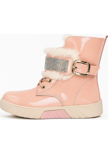 Günlük Kız Çocuk Rugan Bot Fermuarlı Lastik Bağcıklı Kürk Ve Taş Detaylı Kaymaz Taban Bootie 391 Pudra-rugan Günlük Kız Çocuk Rugan Bot Fermuarlı Lastik Bağcıklı Kürk Ve Taş Detaylı Kaymaz Taban Bootie 391 Pudra-rugan