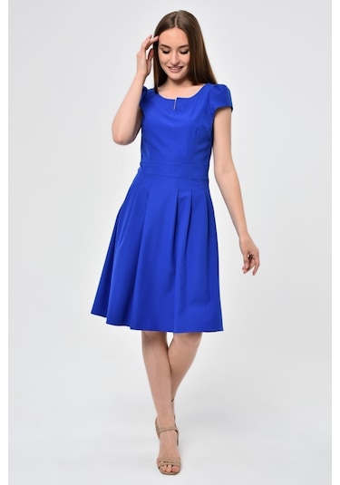 Kadın Yazlık Pile Detaylı Kısa Elbise 3901/100 001