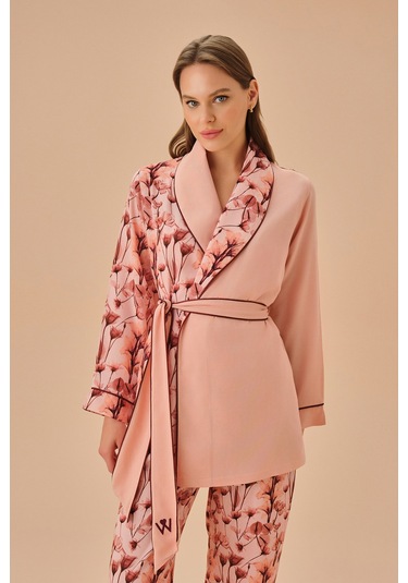 Suwen Lal Sabahlık Sh251236151021 Gül Desenli Çok Renkli