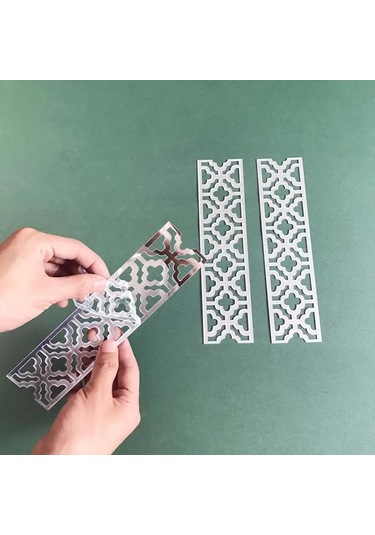 Oymalı Desen Pleksi Ayna 20x5cm 12 Adet - Silver Diğer