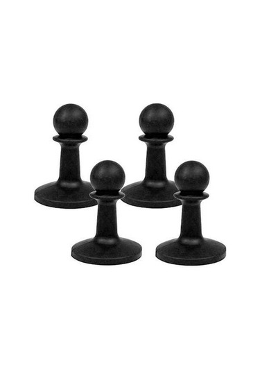 Ebitda Yıldırımdan Korun Siyah Çadır Direği Kapağı - 4'lü Set - Rüzgar Ve Statik Koruma Siyah