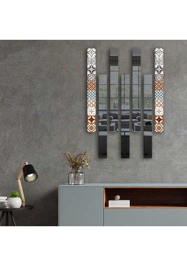 Decorita Dekor Camı Çini Desen Cam ve Füme Ayna 7'li Takım