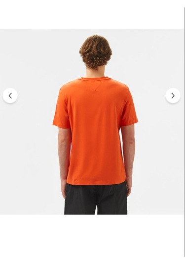 Tommy Hilfiger Klasik Sıfır Yaka T-shirt Turuncu