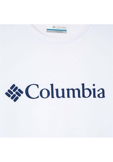 Columbia CSC M Basıc Bıg Logo Brushed SS Tee Erkek Tişört Beyaz C Beyaz