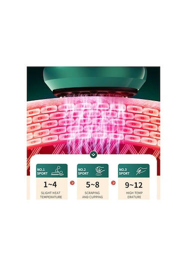 Geeksen 12 Hız Şarjlı El Tipi Vakumlu Masaj Aleti - Derin Kas Rahatlatma Yeşil
