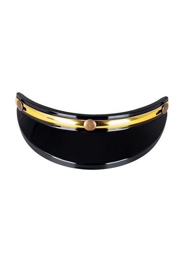 Pazly Retro Motosiklet Kaskı İçin 3 Düğmeli Rüzgar Ve Güneş Koruyucu, Pc Malzemeli Zirve Kalkanı