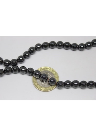 Hematit Taşı YARIM Dizi 8mm (18cm uzunluğundadır)