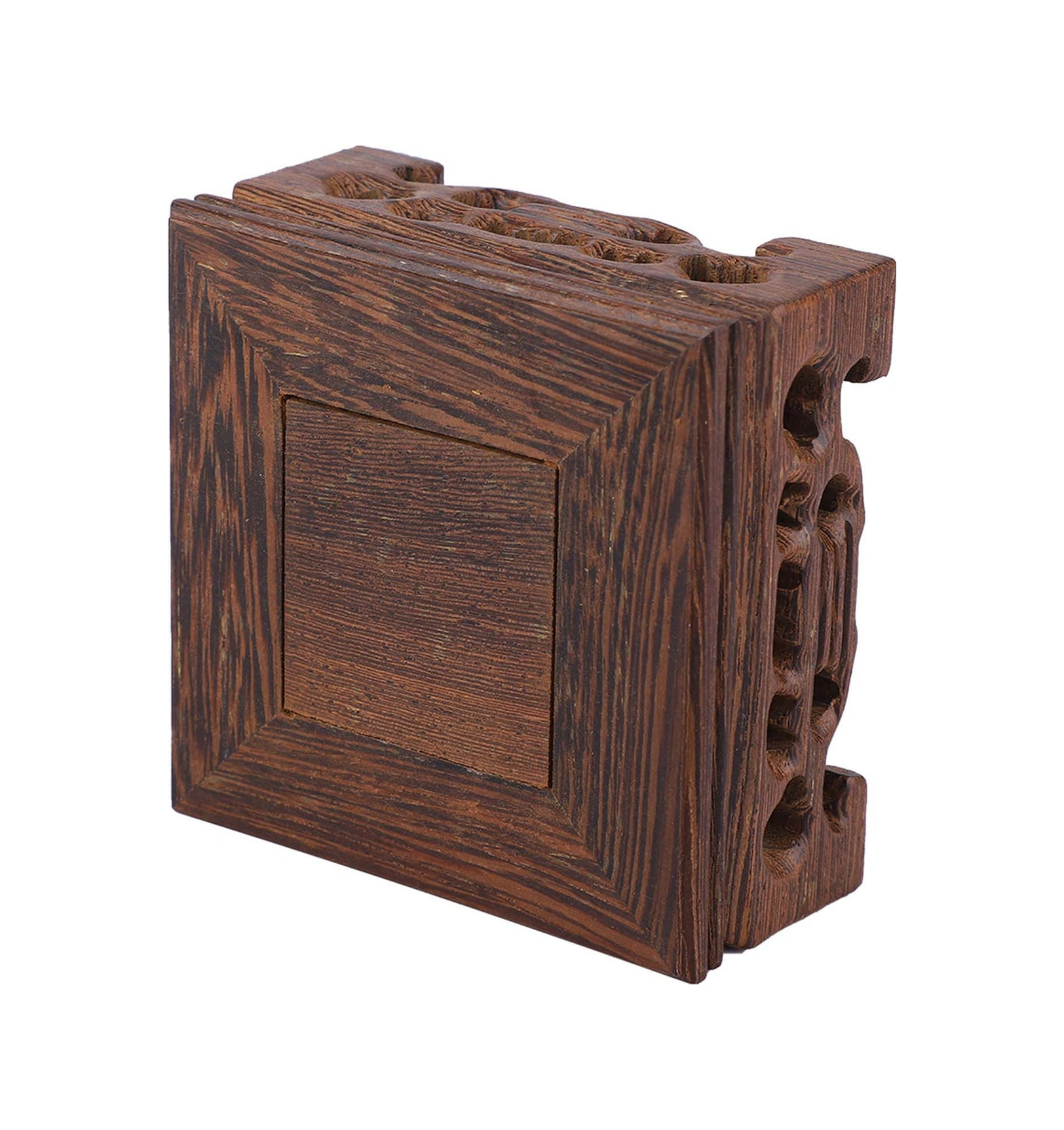 Konesam Ahşap Retro Masaüstü Dekorasyon Tabanı - Vazalar, Fincanlar, Pencereler İçin Pratik Taşınabilir 10x10x3.7 Cm