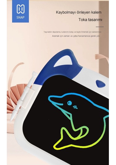 Ccgloball 10 Inç Karikatür Kedi Renkli Lcd Yazı Tahtası Çocuk Grafiti Çizim Tahtasında Lcd Elektronik Işıklı Yazı Tahtası Pembe