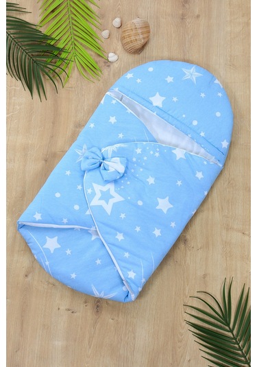 Erkek Bebek Mavi Yıldız Anakuçağı Kundak Stl6569 Beyaz - Fuşya