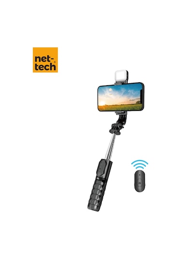 Nettech Nt-mt05 Taşınabilir Selfie Çubuk Işıklı Tripod - Siyah -