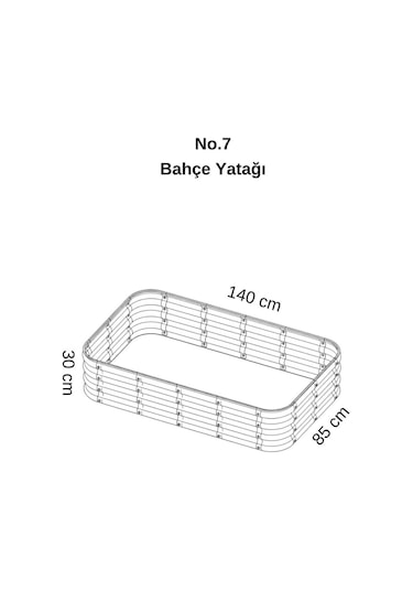Modüler Yükseltilmiş Bahçe Yatağı Yükseltilmiş Sebze Yatağı No:7 140x85 Gri