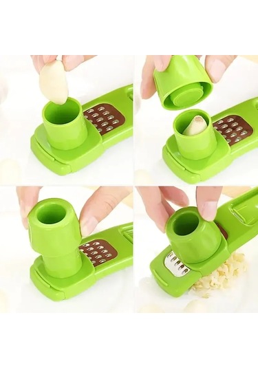 Liangmei 1 Paket Mini Sarımsak Değirmeni Yaratıcı Sarımsak Presi Yeşil