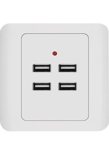 Rogfer 5v 3.1a 4 Portlu Usb Duvar Şarj Adaptörü Dock Station Soket Güç Paneli, 36v Giriş Diğer