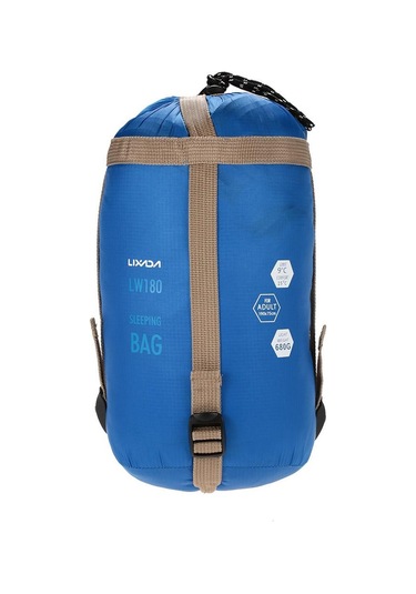 Mavi Lixada 190 75 Cm Açık Zarf Uyku Tulumu Kamp Seyahat Yürüyüş Çok Fonksiyonlu Ultra Hafif 680g Mavi